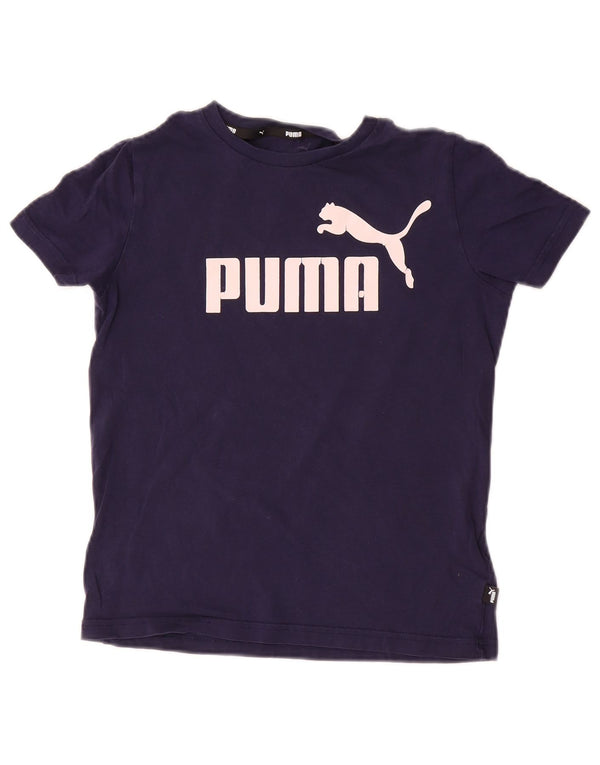 Puma T-Shirt Graphique Fille 11-12 ans Bleu Marine Coton