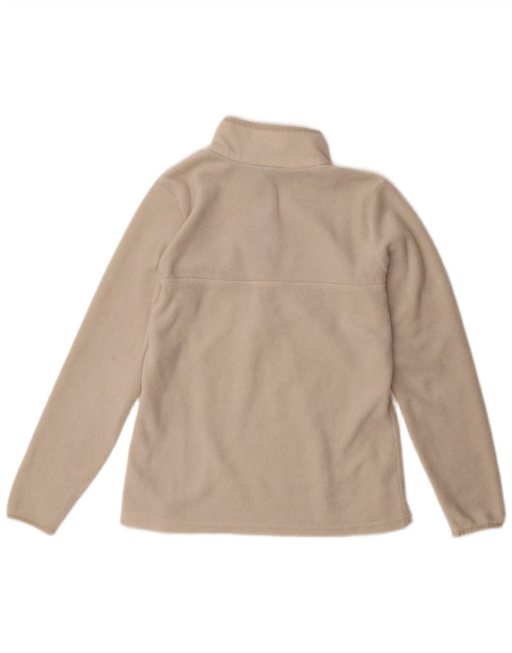 Columbia Pull polaire à col boutonné pour femme UK 10 Petit Blanc cassé Polyester