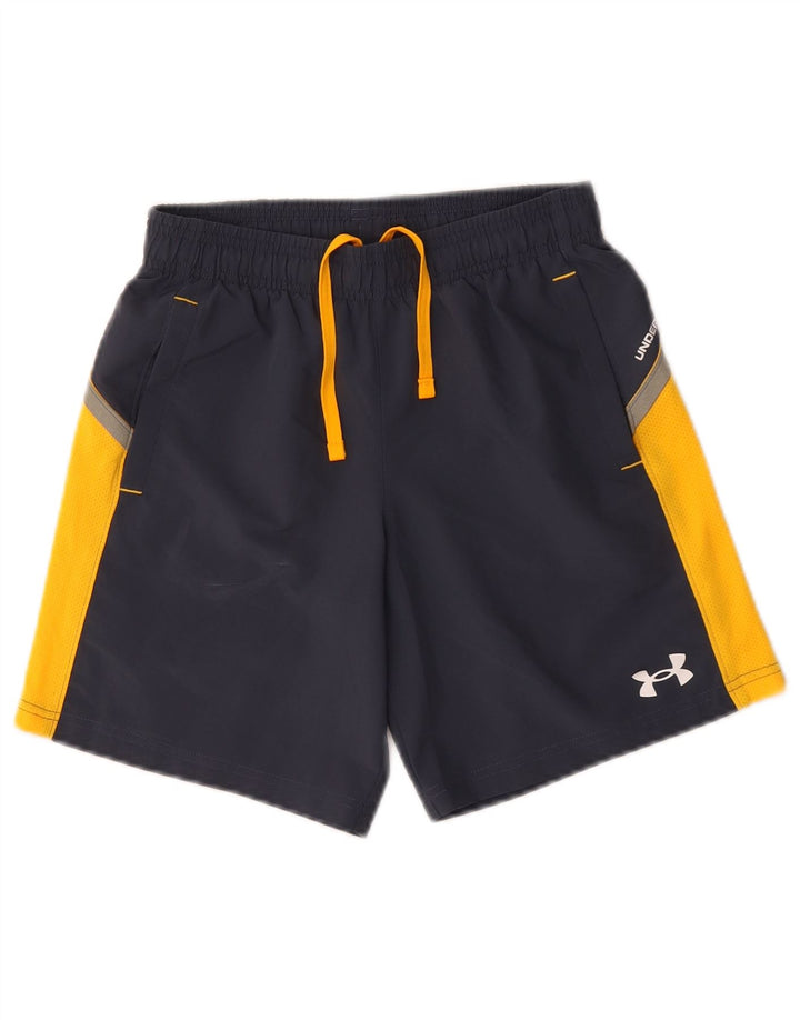 Under Armour Short de Sport Garçon 9-10 Ans Bleu Marine Moyen Colorblock