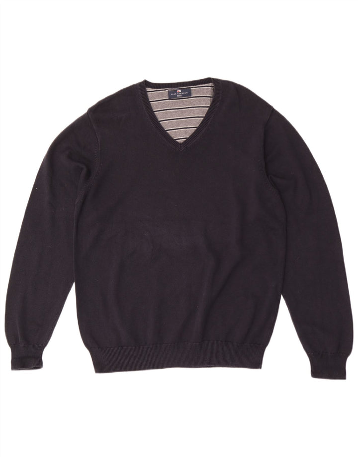 Marks & Spencer Pull à col en V Blue Harbor pour hommes, grand bleu marine
