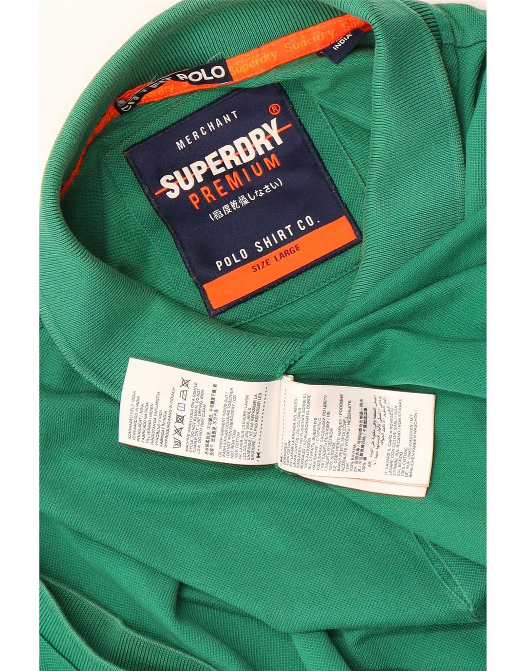 Superdry Polo Homme Grand Vert Coton
