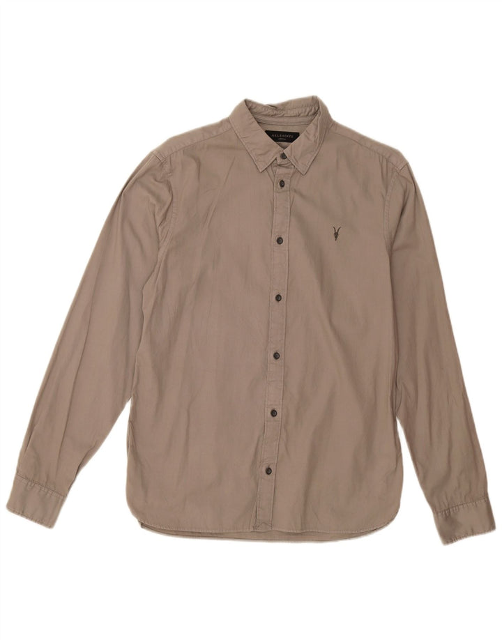 ALL SAINTS Mens Shirt Medium Grey Cotton
