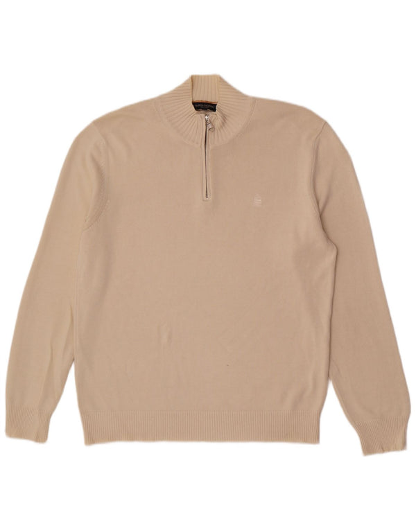 Marina Yachting Pull col zippé pour homme XL Beige