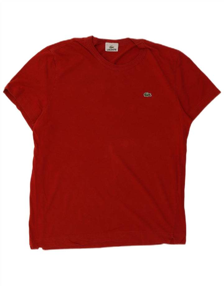 Lacoste T-Shirt Homme Top Taille 4 Coton Rouge Moyen