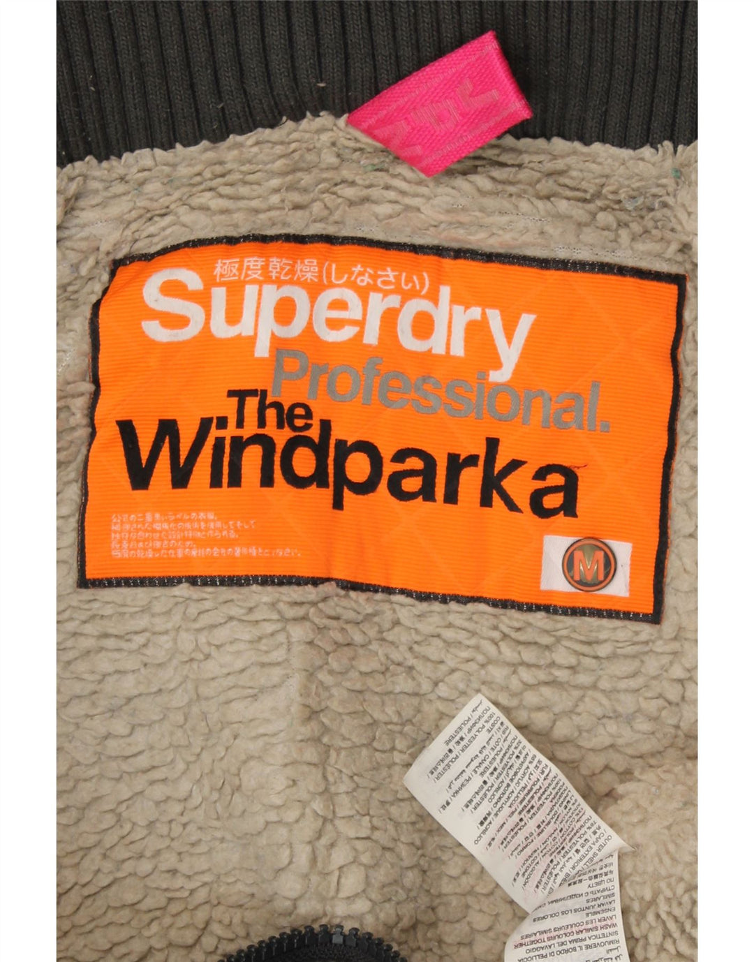 SUPERDRY Femme The Windparka Graphic Parka Jacket UK 14 Gris Moyen