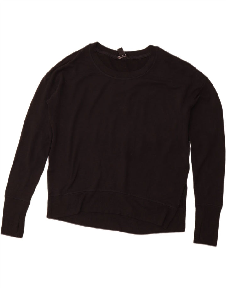 ATHLETA Sweat-shirt coupe ample pour femme UK 10 Petit modal noir