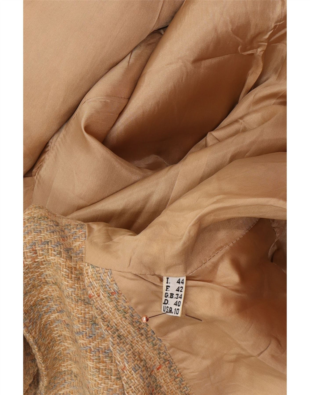 FENDI Veste Blazer 2 Boutons Femme IT 44 Beige Moyen Rayé Classique