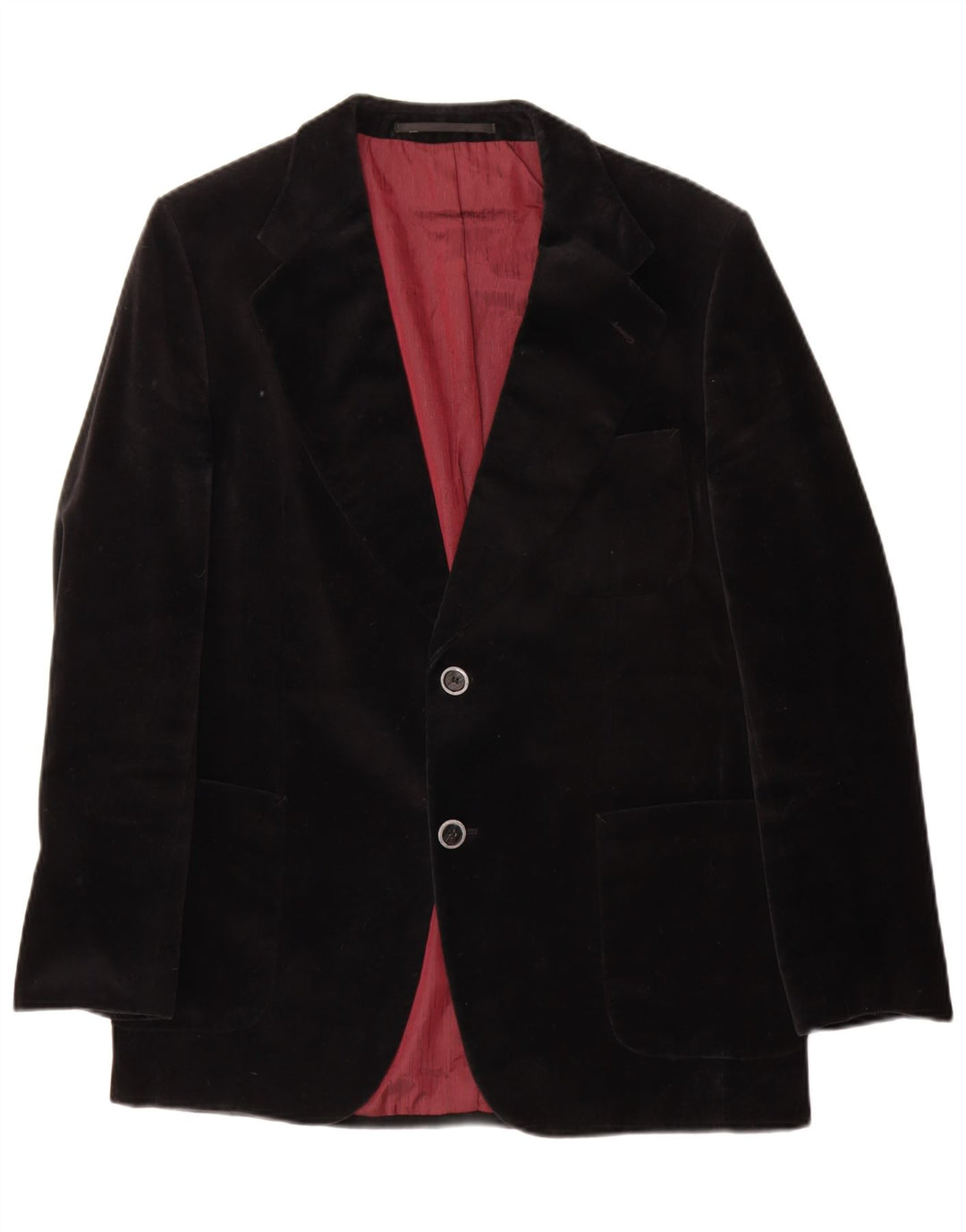 Jeunesse Veste blazer en velours à 2 boutons pour homme UK 38 en coton noir moyen