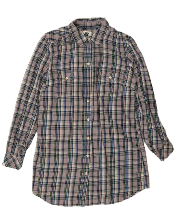 Levi's Robe chemise en flanelle pour femme UK 10 Petit violet à carreaux en coton