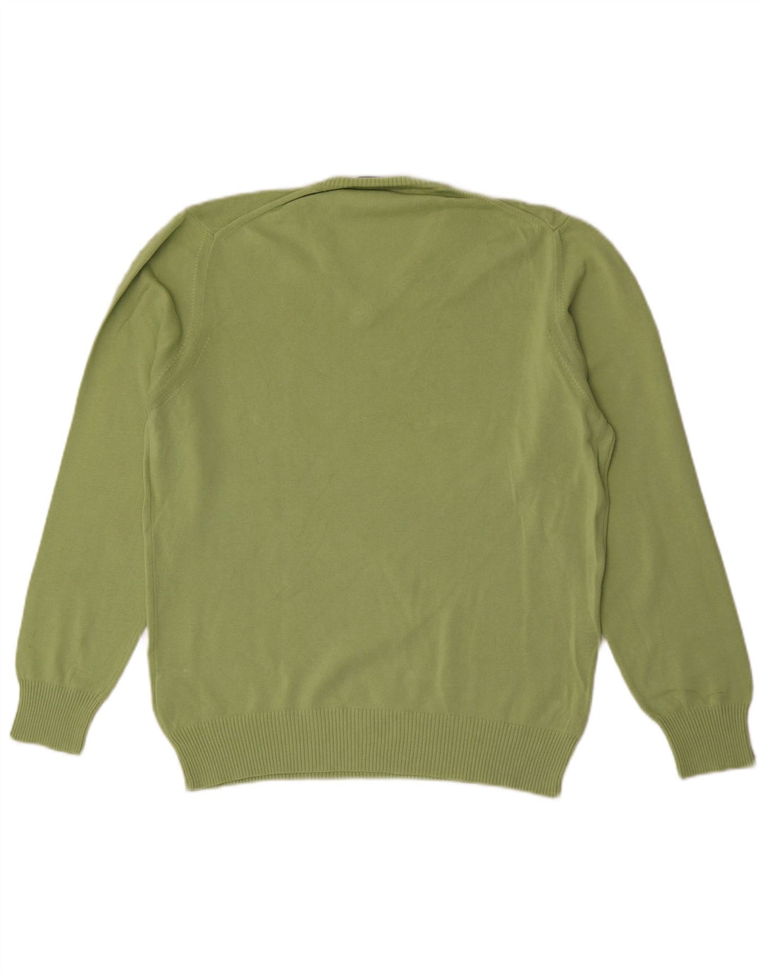 Zara Pull col V pour homme en coton vert Large