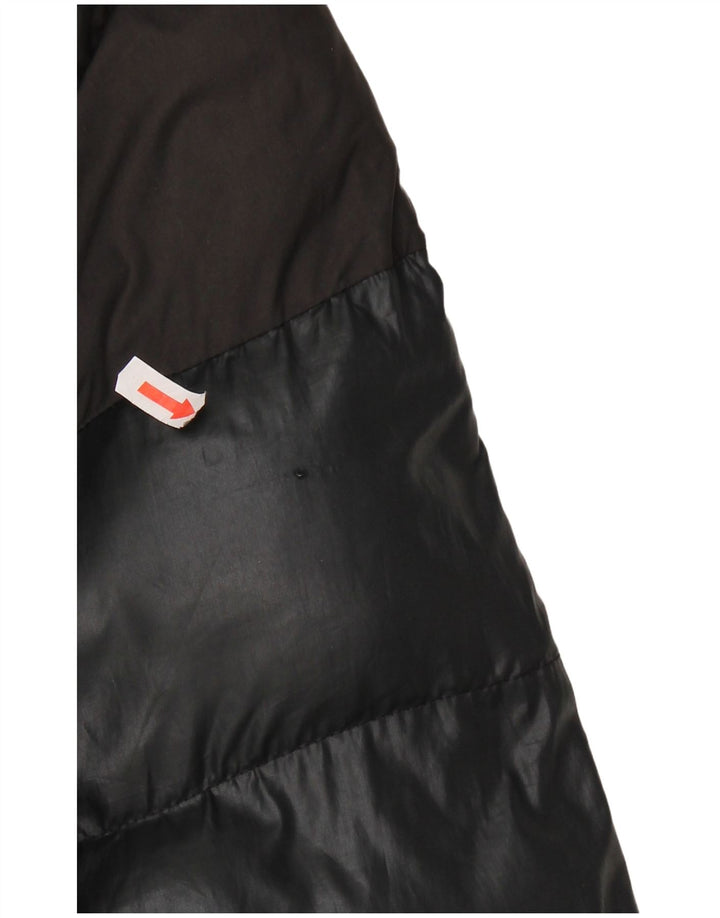 ADIDAS Veste matelassée à capuche pour femme UK 16 Large Noir Colourblock Polyester