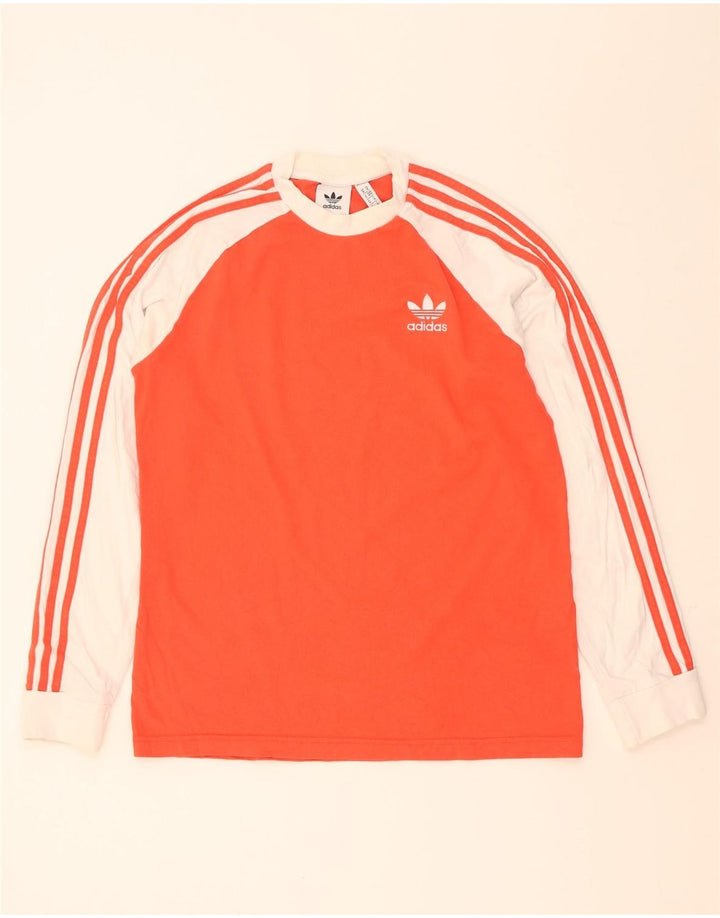 Adidas Haut à manches longues pour homme en coton color block orange moyen