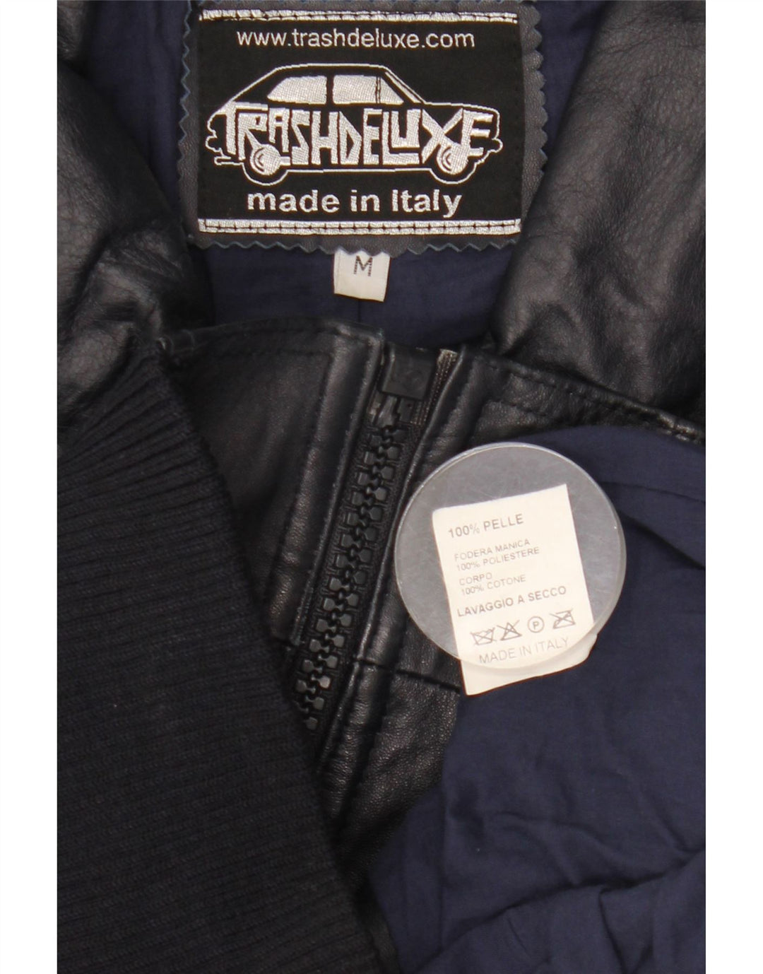 Veste en cuir Bomber homme vintage UK 38 Cuir bleu marine moyen