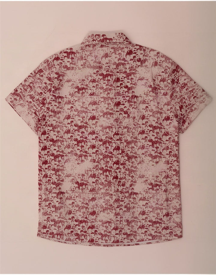 Ben Sherman Chemise à manches courtes à motif abstrait pour homme Rouge moyen