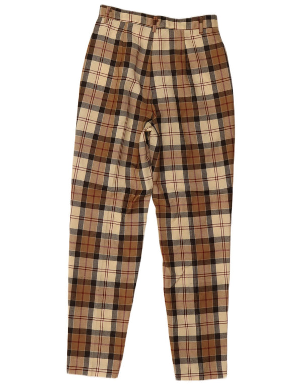 Benetton Pantalon Chino Fuselé Femme IT 42 Medium W26 L29 Beige Carreaux