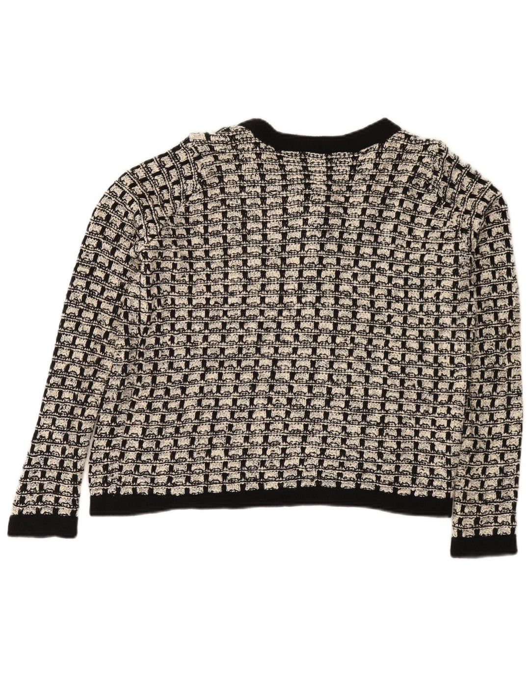 Marks & Spencer Cardigan pour femme en coton à carreaux noir moyen UK 12