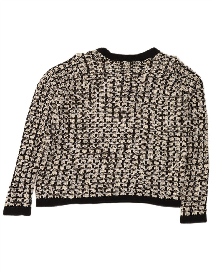 Marks & Spencer Cardigan pour femme en coton à carreaux noir moyen UK 12