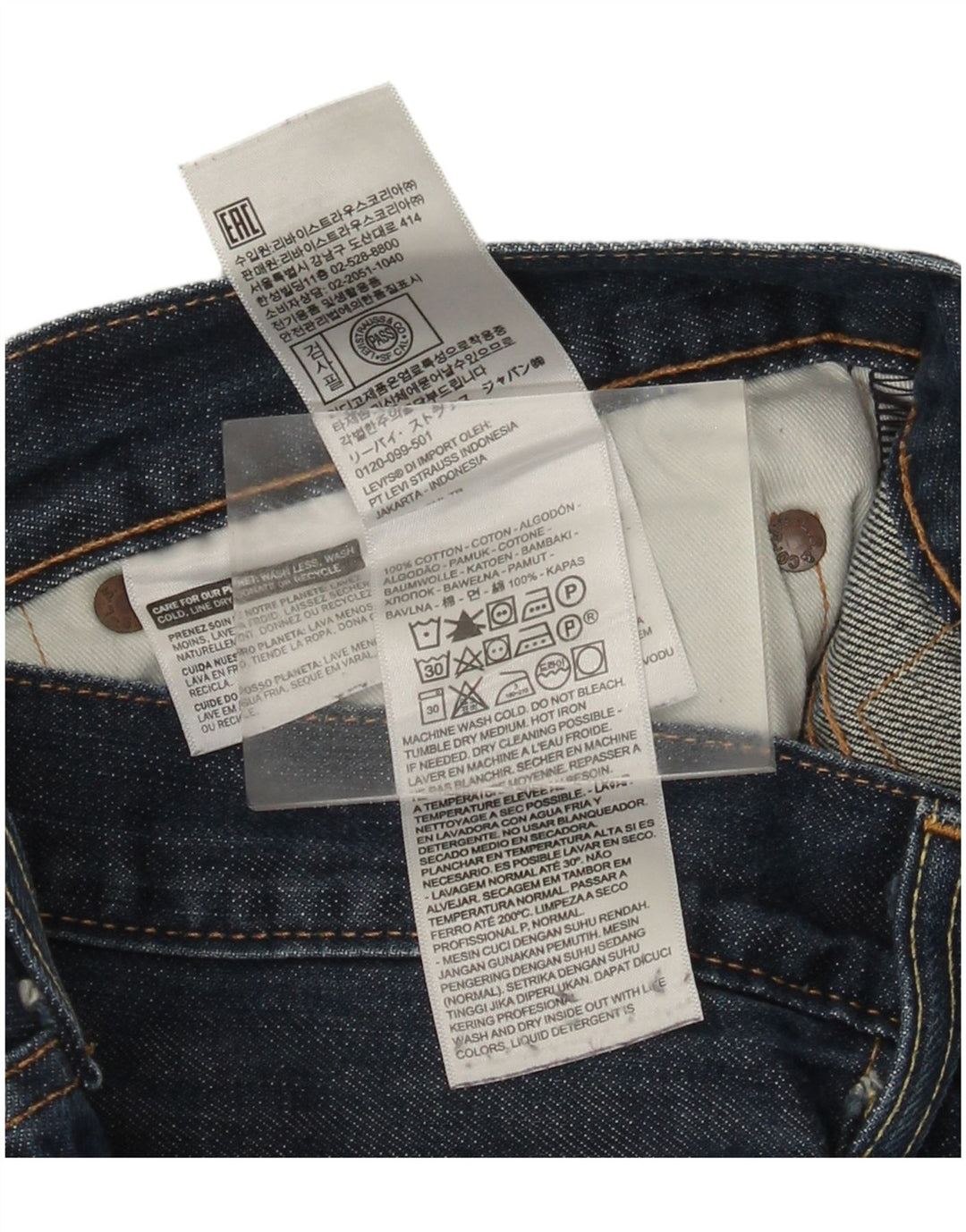 Levi's Jean Droit 501 Homme Bleu W36 L30 Coton