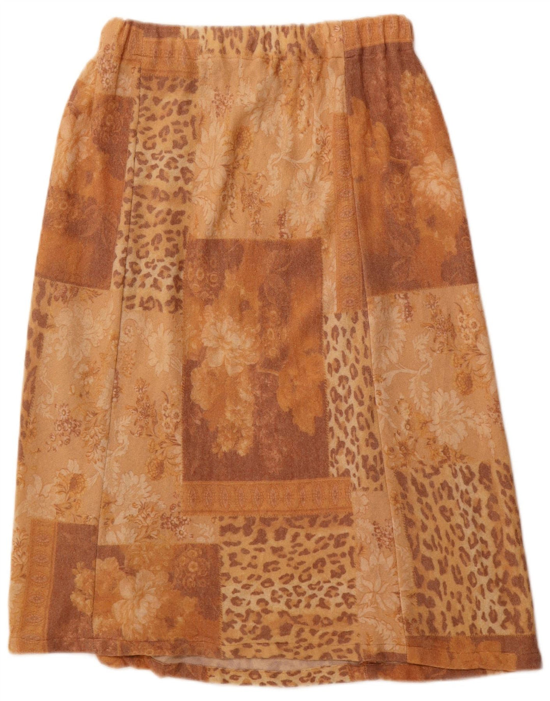 jupe trapèze femme vintage W30 Patchwork brun moyen