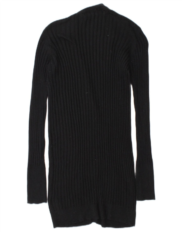 Zara Femme Cardigan Pull UK 14 Moyen Noir Coton