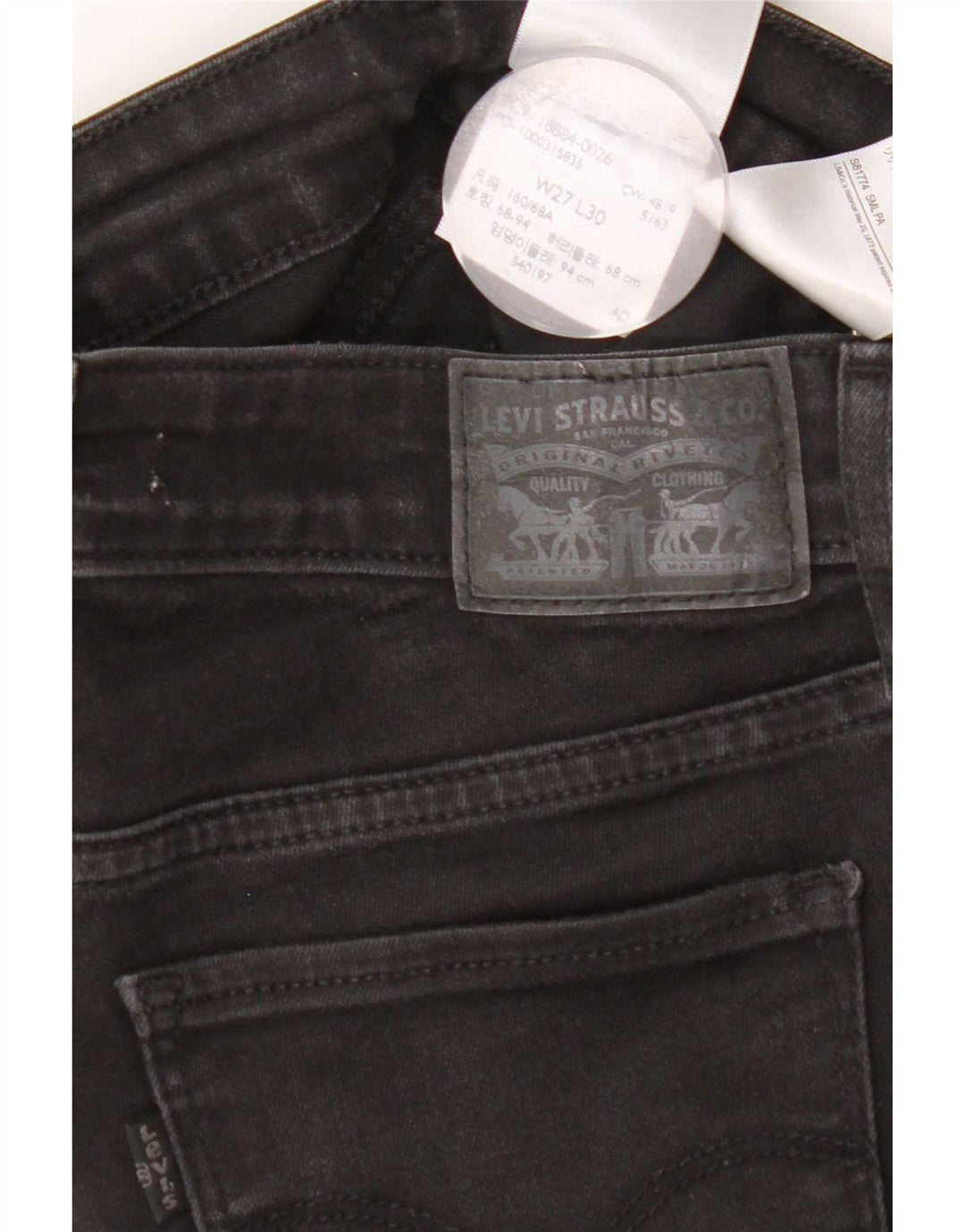 Levi's Jean Slim 712 Femme W27 L30 Coton Noir