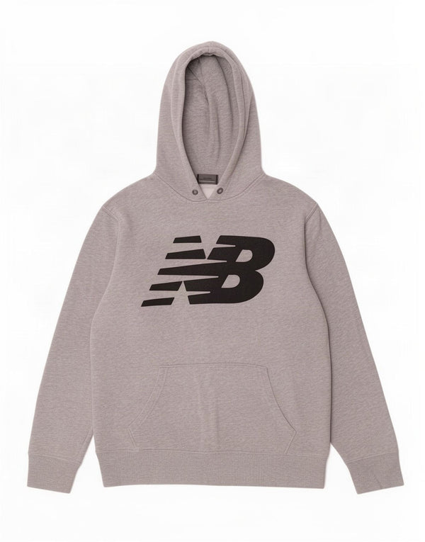 New Balance Pull à Capuche Graphique Homme Gris Moyen Coton