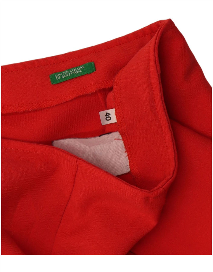 Benetton Pantalon Chaud Femme IT 40 Small W26 Rouge