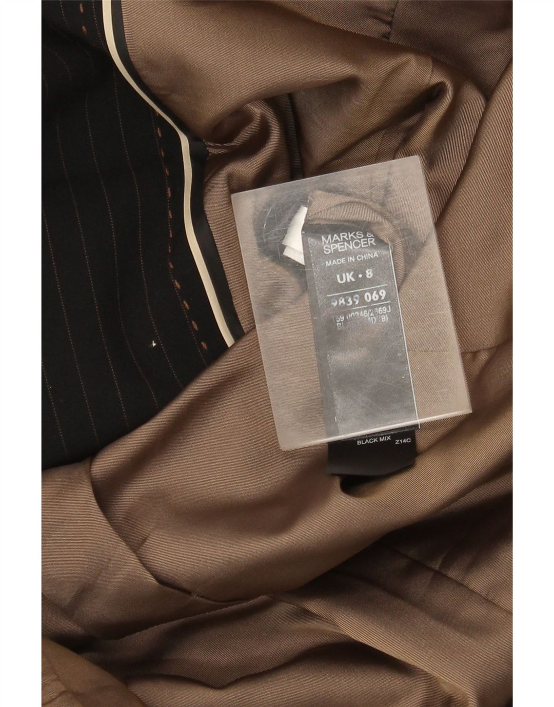 Marks & Spencer Veste blazer à 2 boutons pour femme UK 8 Petites rayures noires