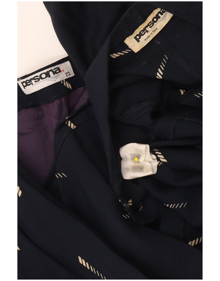 Persona Ensemble jupe 2 pièces pour femme Taille 23 Moyen W32 Bleu marine Géométrique