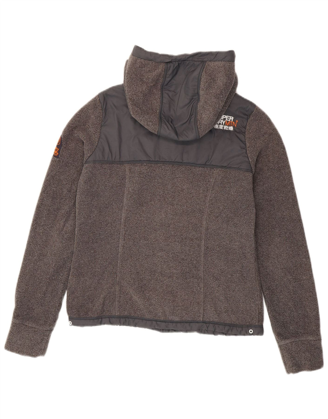 SUPERDRY Veste polaire de randonnée à capuche pour femme UK 10 Small Gris Polyester