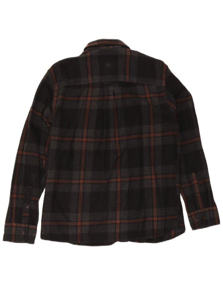 Fat Face Chemise en flanelle pour homme en coton à carreaux noirs