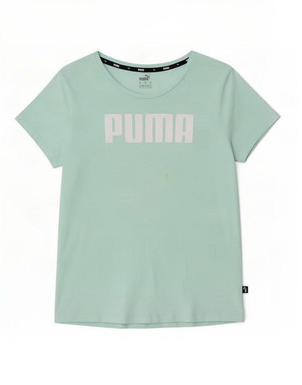 Puma T-shirt graphique pour femme UK 12 Coton turquoise moyen