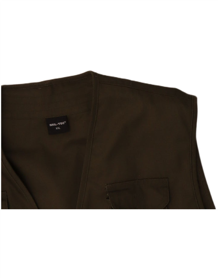 MIL-TEC Mens Utility Gilet UK 44 2XL Khaki Polyester