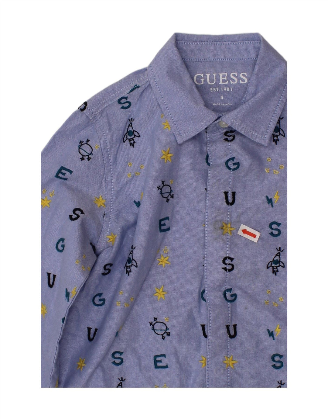 GUESS Chemise graphique pour garçons 3-4 ans en coton bleu