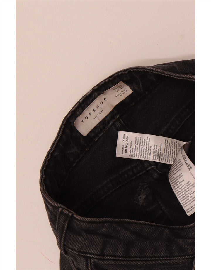 Topshop Jean court effet vieilli W25 L24 gris polyester pour femme