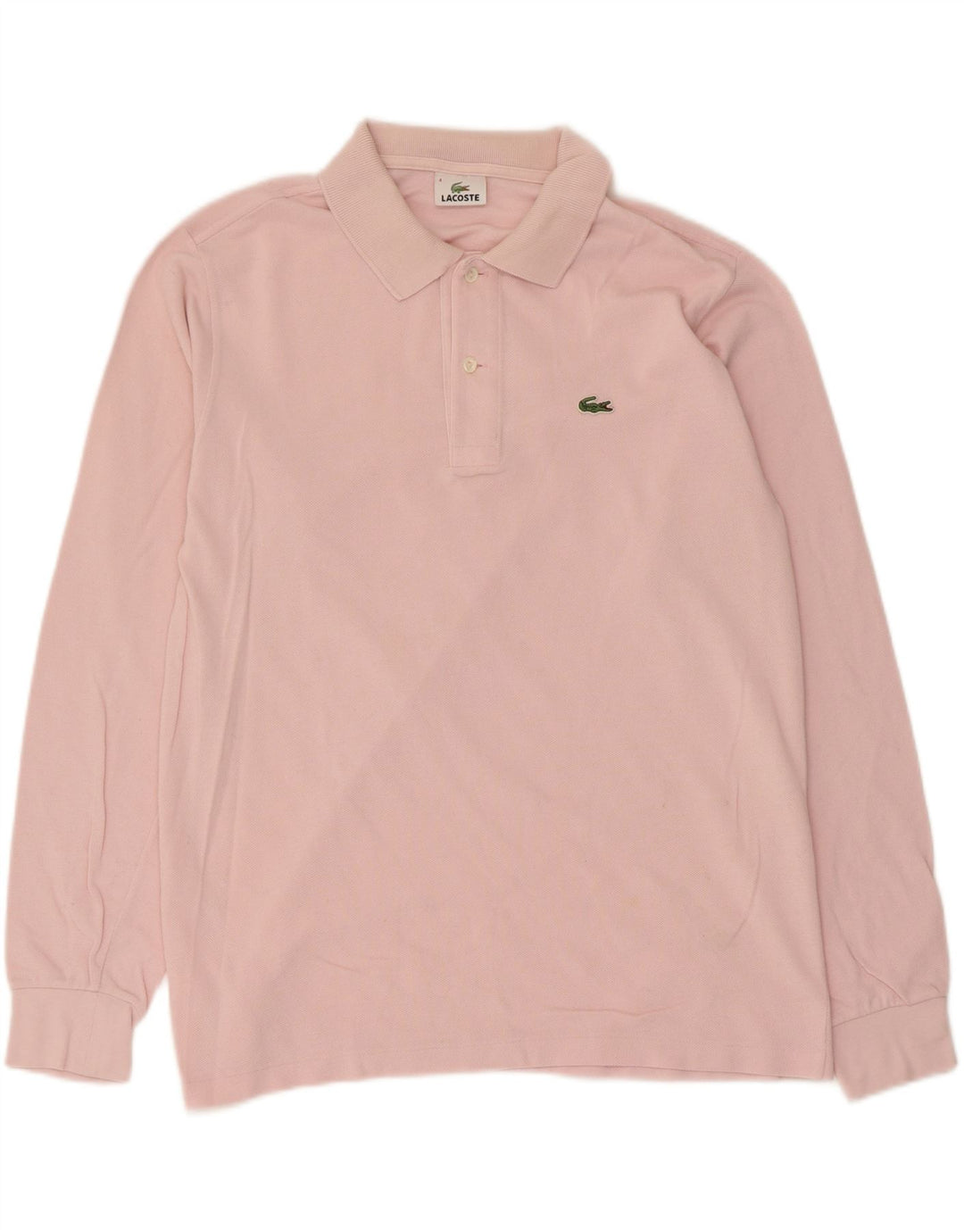 Lacoste Polo à manches longues pour homme Taille 4 Coton rose moyen