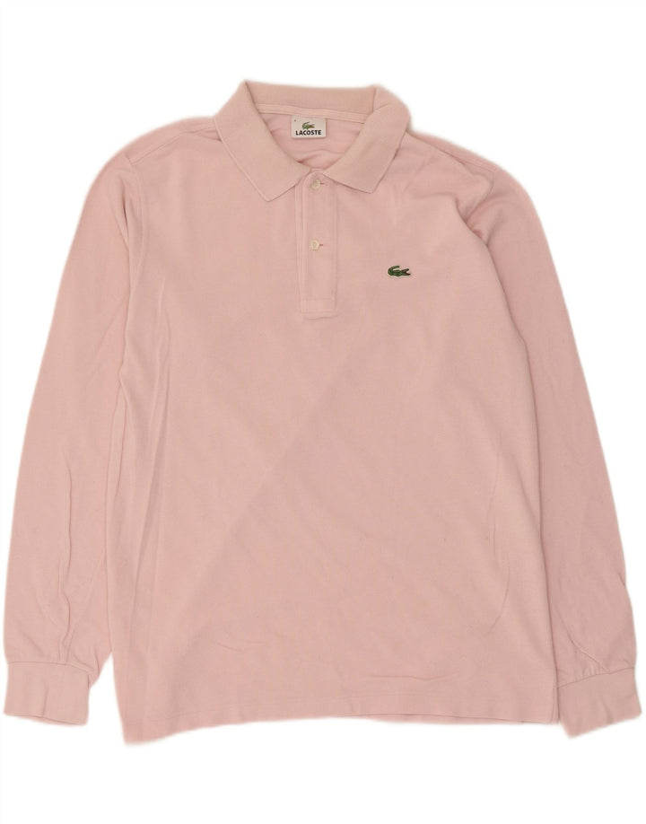 Lacoste Polo à manches longues pour homme Taille 4 Coton rose moyen