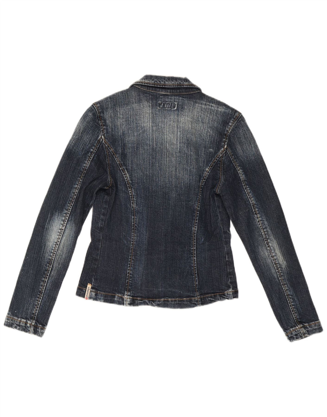 Vitamina Veste blazer en denim à 1 bouton pour femme UK 14 Bleu moyen Coton