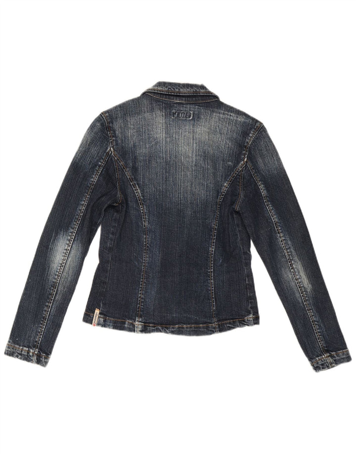 Vitamina Veste blazer en denim à 1 bouton pour femme UK 14 Bleu moyen Coton