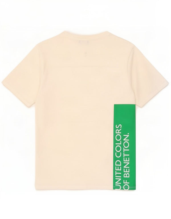 Benetton T-Shirt Graphique Femme UK 18 XL Coton Blanc Cassé