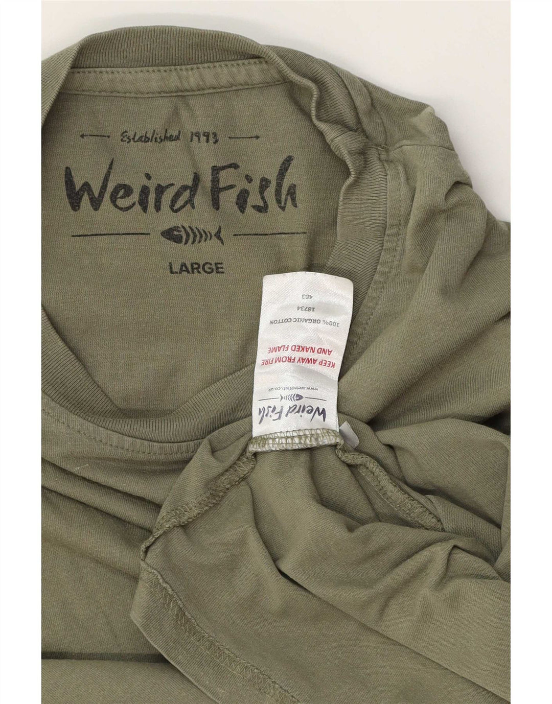 Weird Fish T-Shirt graphique pour hommes, grand coton kaki