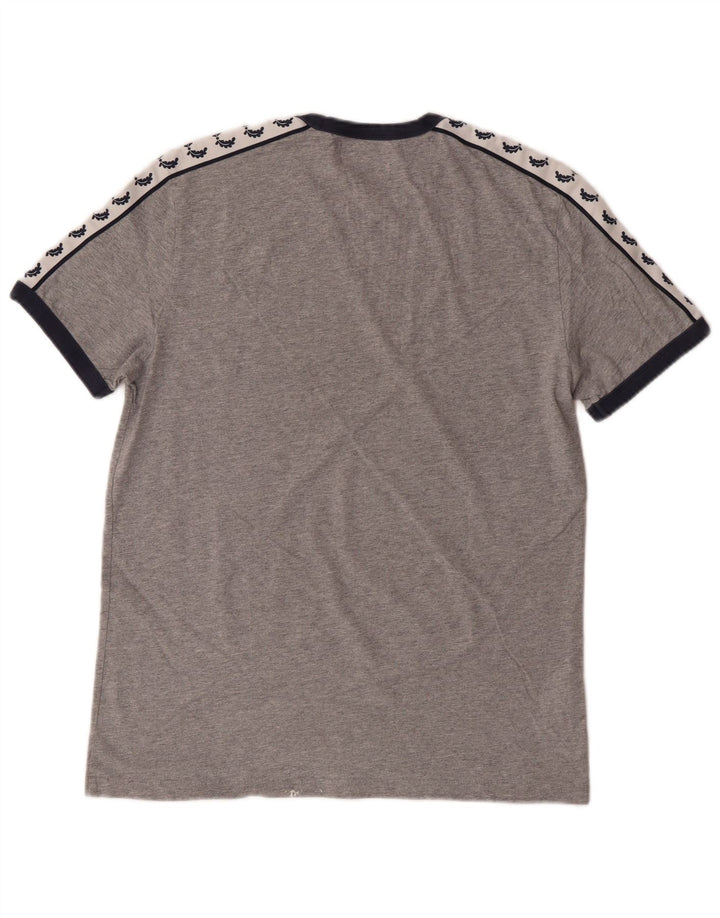 FRED PERRY T-Shirt Graphique Homme Gris Moyen Colourblock Coton