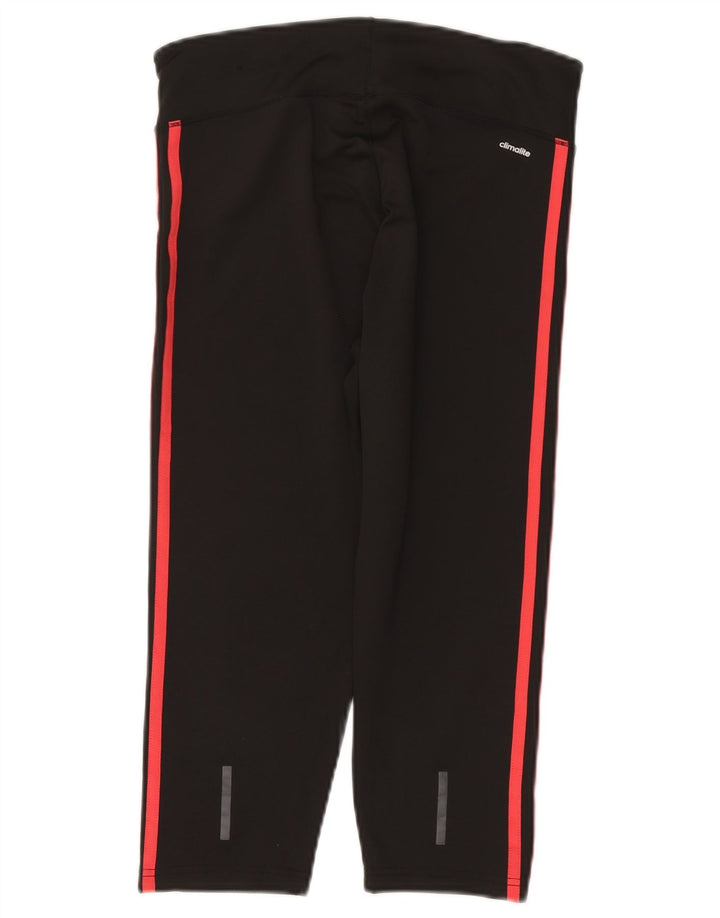 Adidas Femmes Climalite Capri Leggings UK 12/14 Moyen Noir Polyester