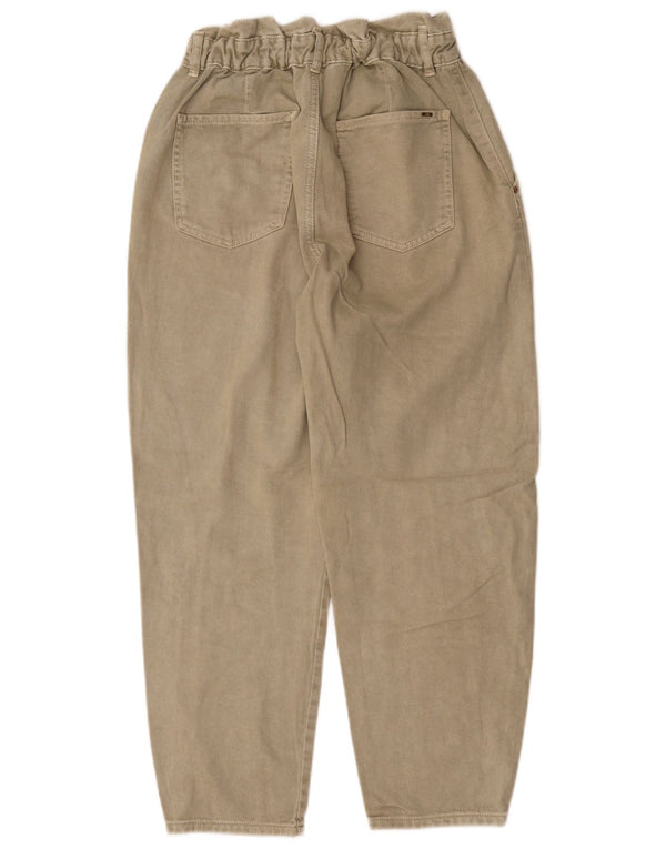 Zara Jean court taille haute fuselé pour femme EU 40 Medium W30 L25 Coton beige