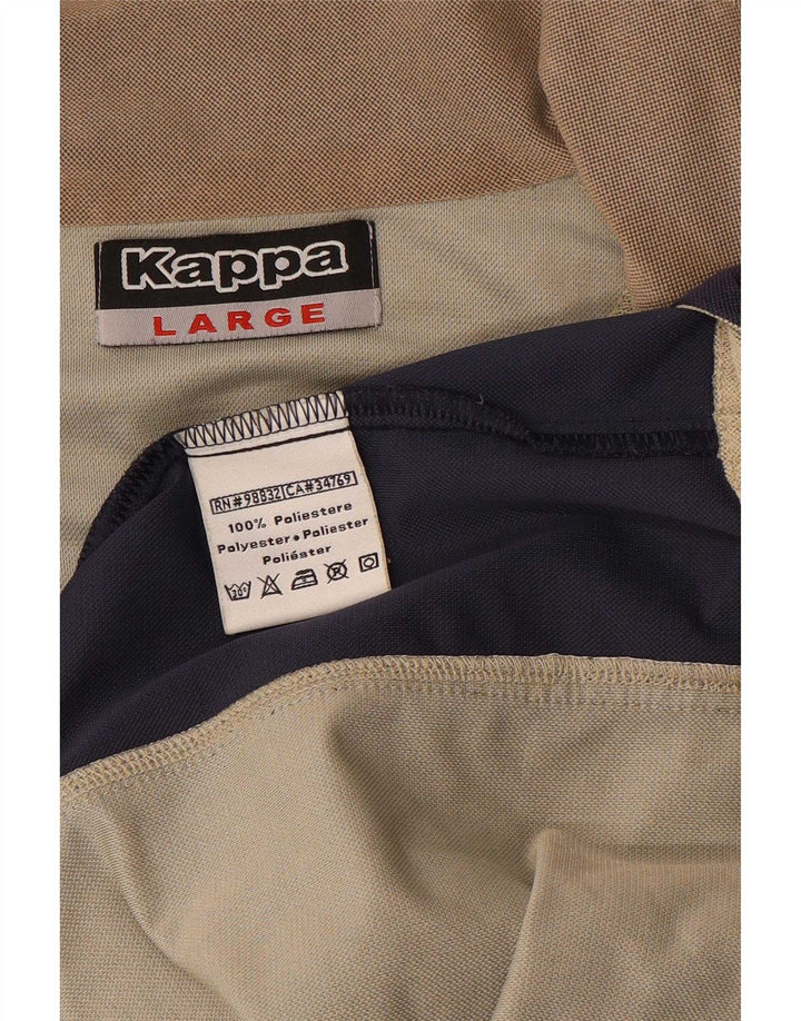 Kappa Veste de survêtement pour homme Large Beige Colorblock Polyester
