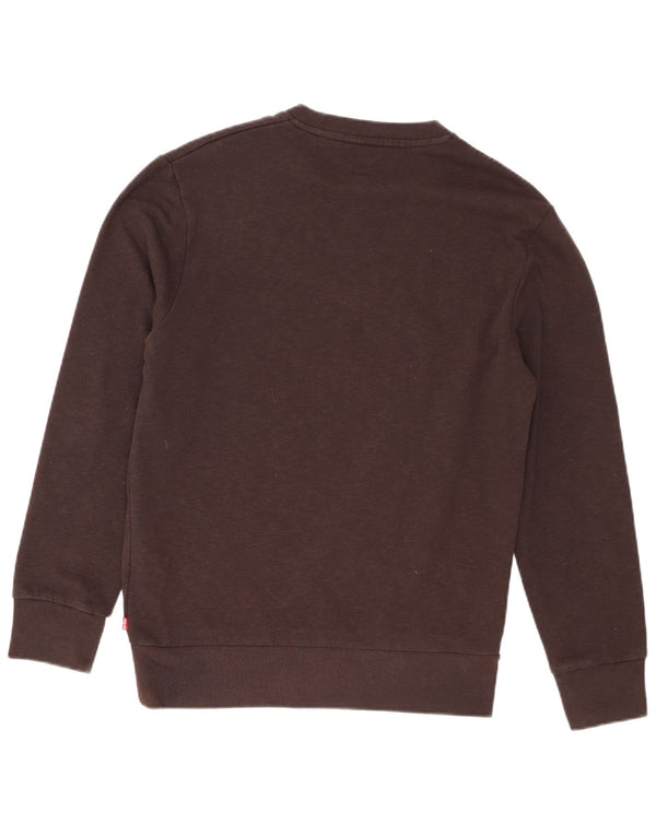 Levi's Graphic Sweatshirt Jumper Small Homme Marron Coton