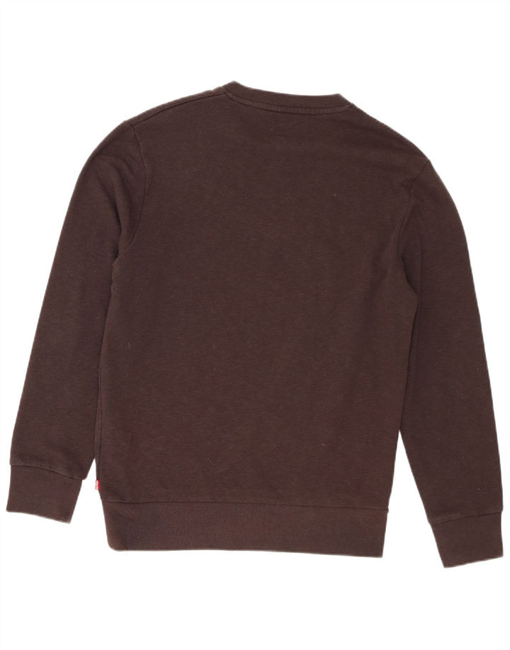 Levi's Graphic Sweatshirt Jumper Small Homme Marron Coton