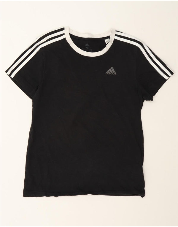 Adidas T-shirt surdimensionné pour femme UK 4/6 XS Noir Coton