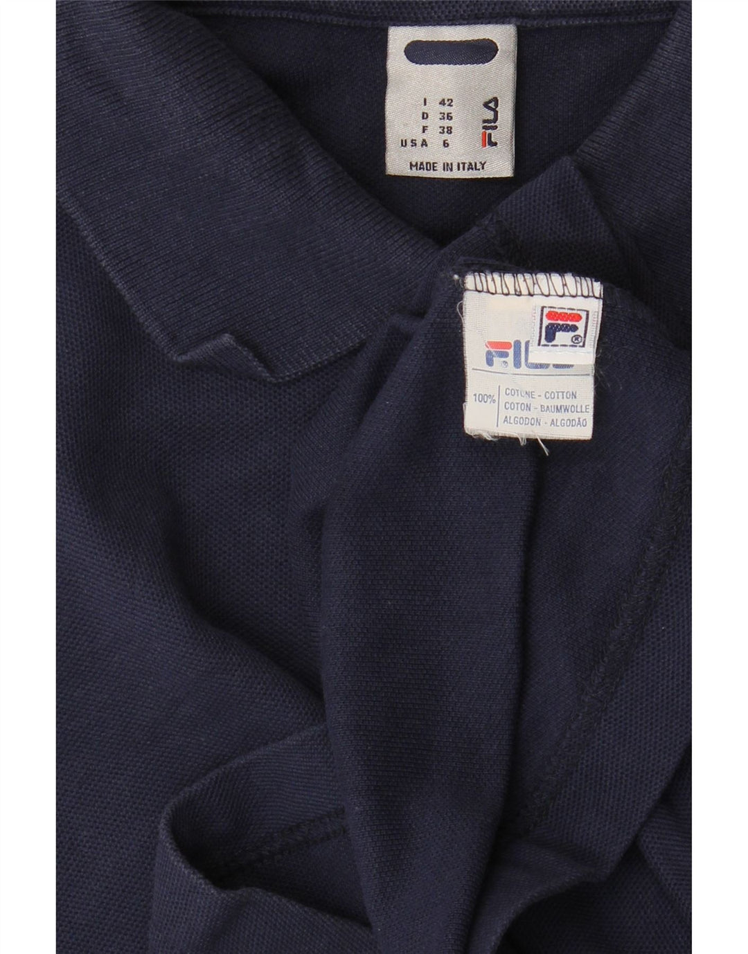 FILA Polo Femme IT 42 Bleu Marine Moyen Coton
