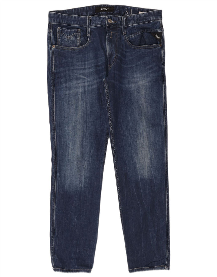 Replay Jean Slim Homme W31 L32 Bleu Coton